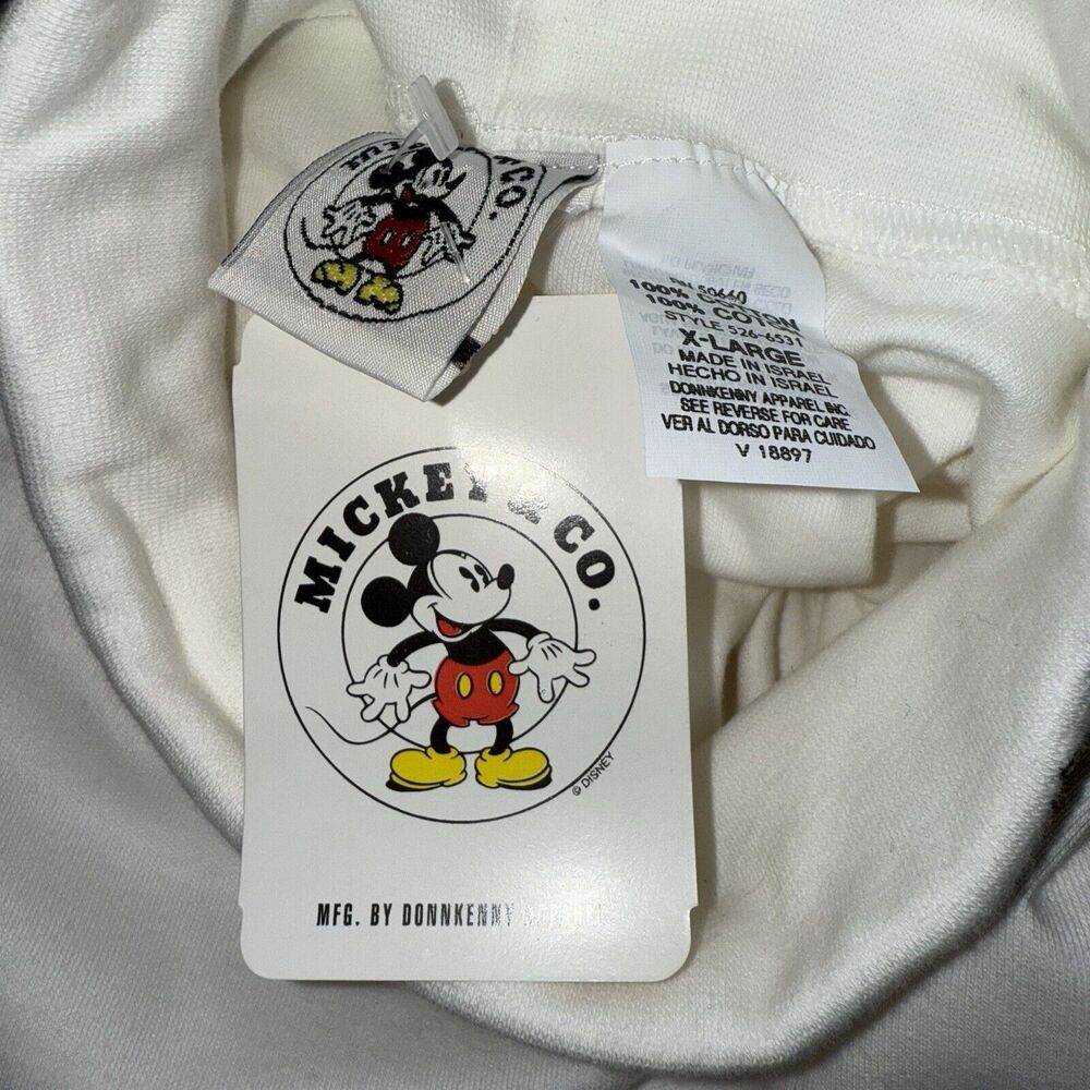 Mickey & Co Disney Vintage White Turtleneck Long Sleeve Embroidered Neck XL NWT - Picture 5 of 5